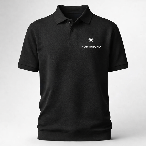 NorthEcho Premium Polo — Black Minimal Star Edition | Nordic Streetwear — NorthEcho