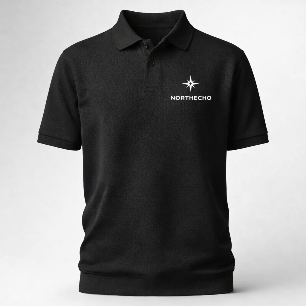 NorthEcho Premium Polo — White Minimal Star Edition | Nordic Streetwear — 2