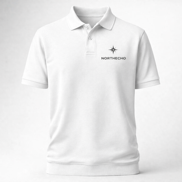 NorthEcho Premium Polo — White Minimal Star Edition | Nordic Streetwear — NorthEcho